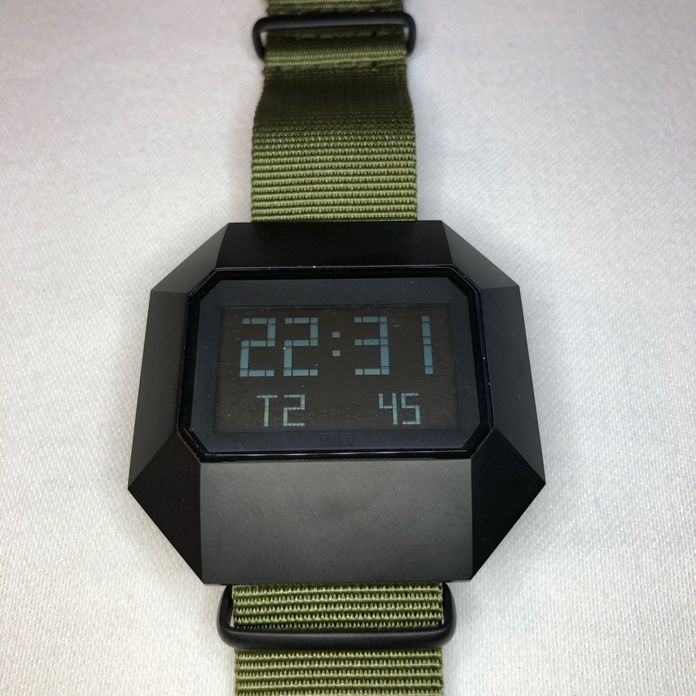 United Nude Black and Green Smartwatch Combat Nylon Strap